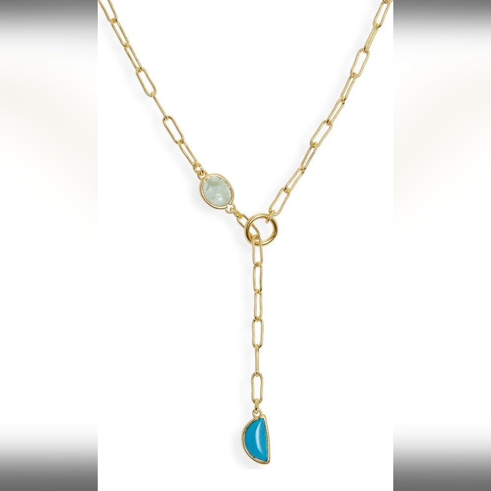 Madewell Stone Collection Green Apophyllite & Reconstituted Turquoise Necklace